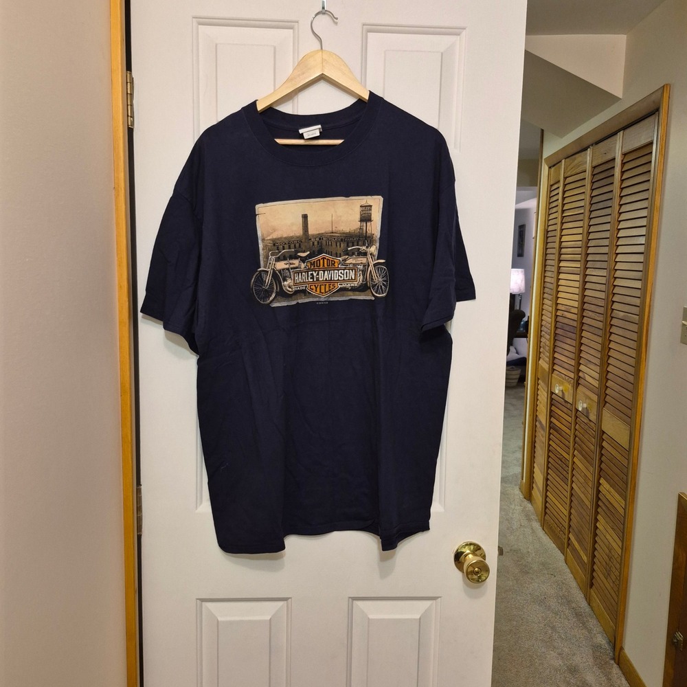 Harley Davidson T Shirt Mens 2XL Navy Blue Reno Nevada Chester's Vintage Graphic